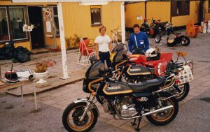 Augusti 1985 Lidingö motorcykel klubb Micke Werkelin och jag